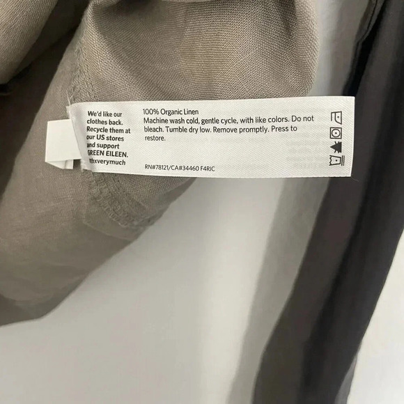 Eileen Fisher Moto Jacket Medium Brown Tan Organic Linen Zip Front - Picture 10 of 10